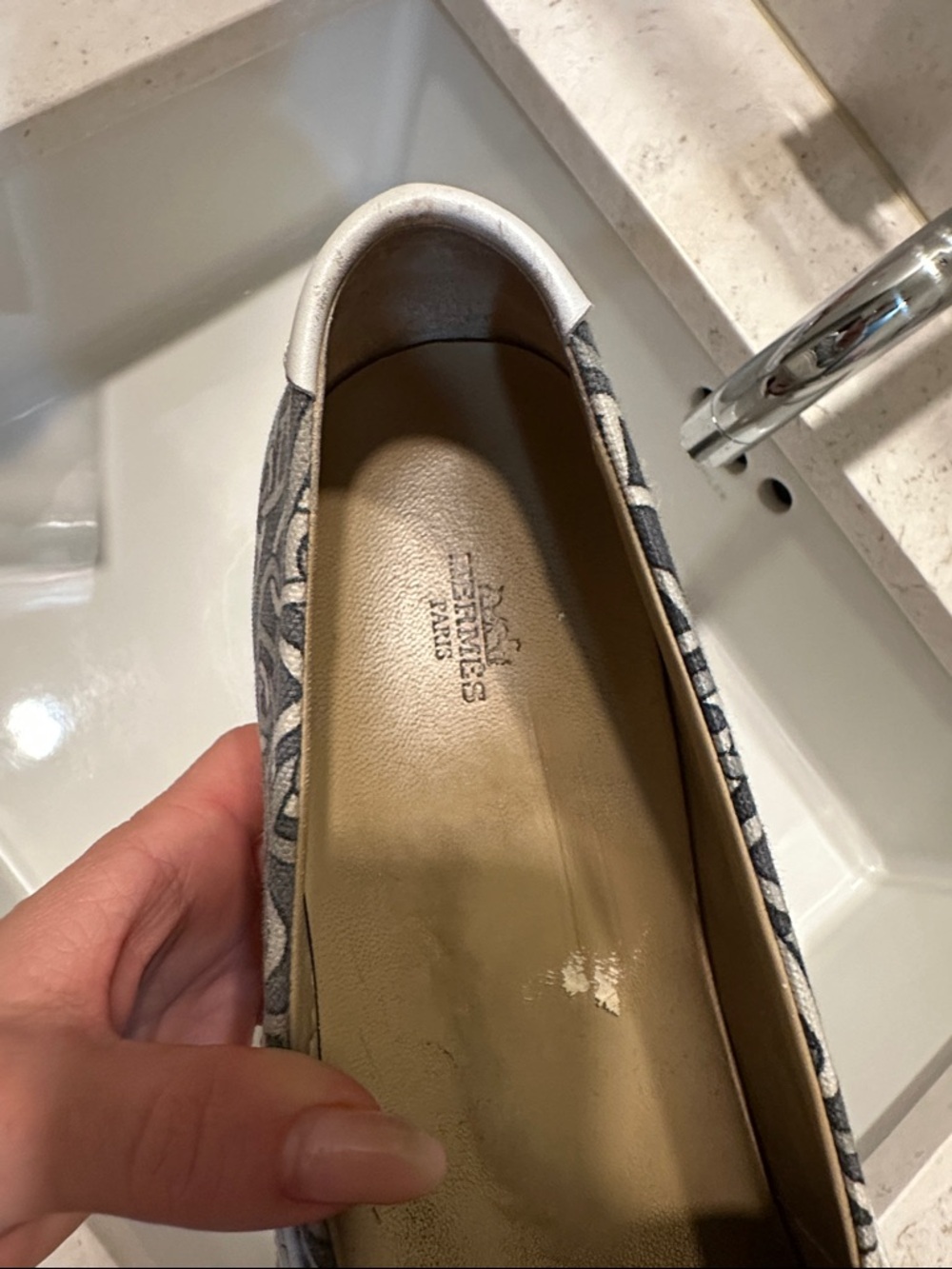 Hermès Chaîne d'Ancre canvas slip-on trainers - Picture 2 of 11
